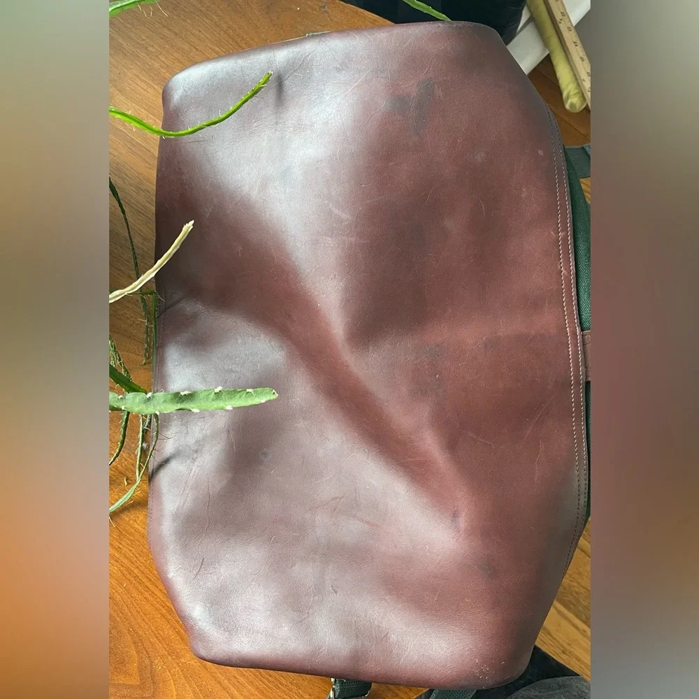 Orvis Battenkill Duffel Bag Forest Green Canvas Leather USA